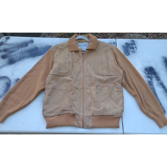 Vintage 70s 80s  Leather Zip Cardigan Jacket - Picture 3 of 10